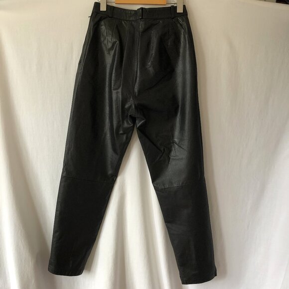 Black Nappa Vintage Leather Pants - Picture 5 of 8